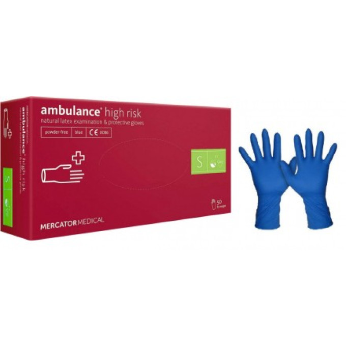Рукавички латексні AMBULANCE High Risk, розмір M